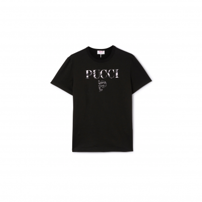 PUCCI COTTON T-SHIRT WITH PUCCI LOGO 5UTP755U983999